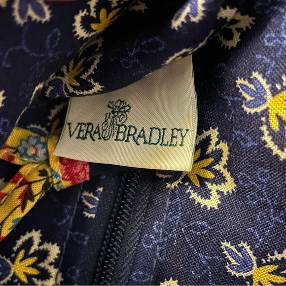 Vera Bradley Cross Body Bag Floral Navy/ Yellow New - Picture 12 of 14